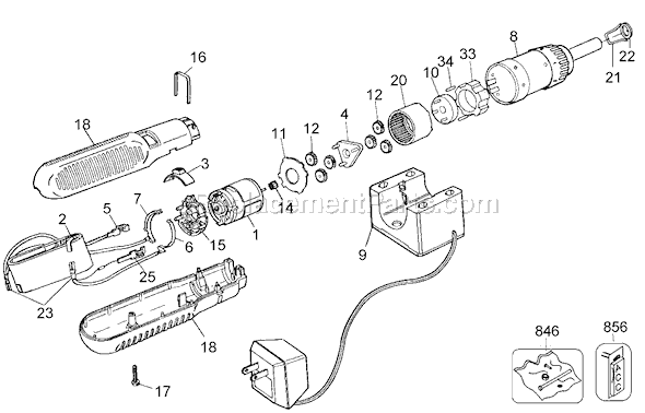 Page A Diagram and Parts List for 9076 Type 2 Black and Decker Electric Drill